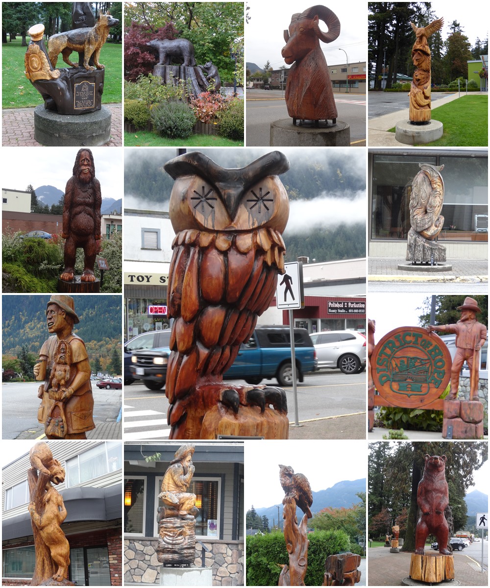 Sculptures sur bois à la tronçonneuse - Ville de Hope